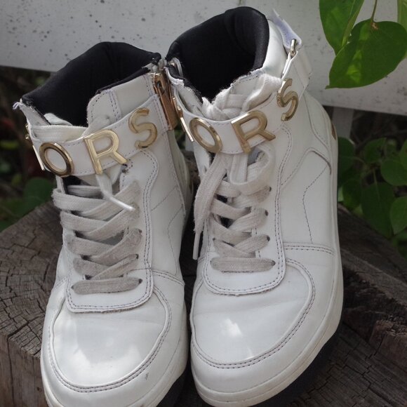 High Top White Michael Kors Sneakers - Picture 1 of 5